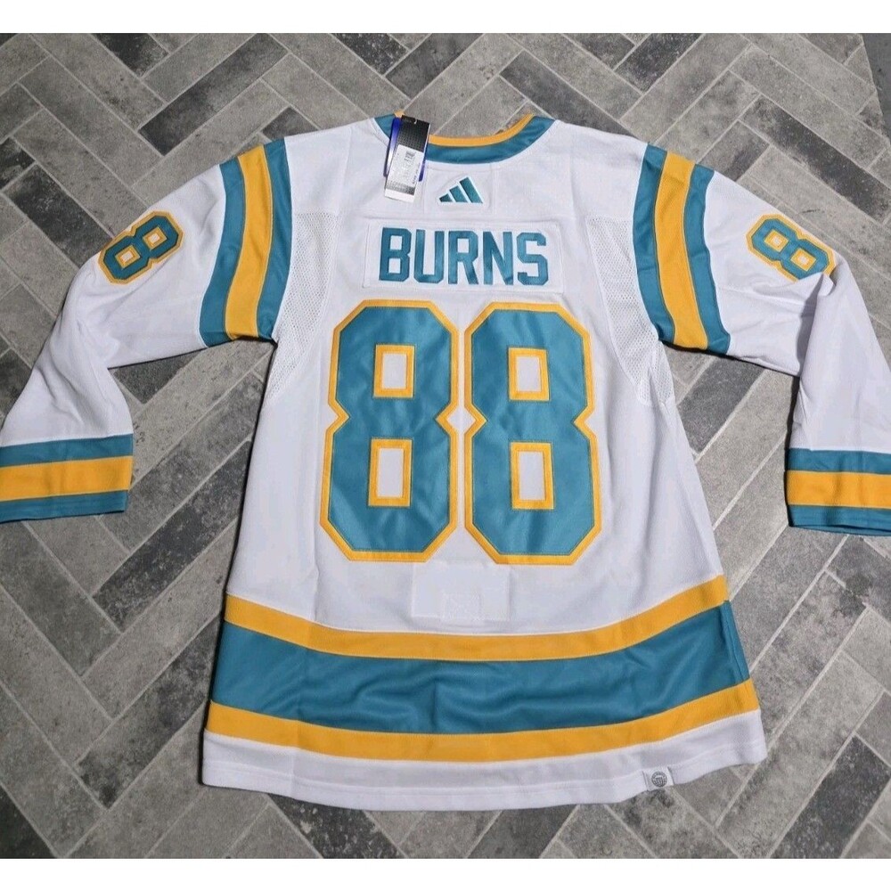 New Brent Burns #88 San Jose Sharks NHL Adidas Reverse Retro 1974 Jersey Size 54